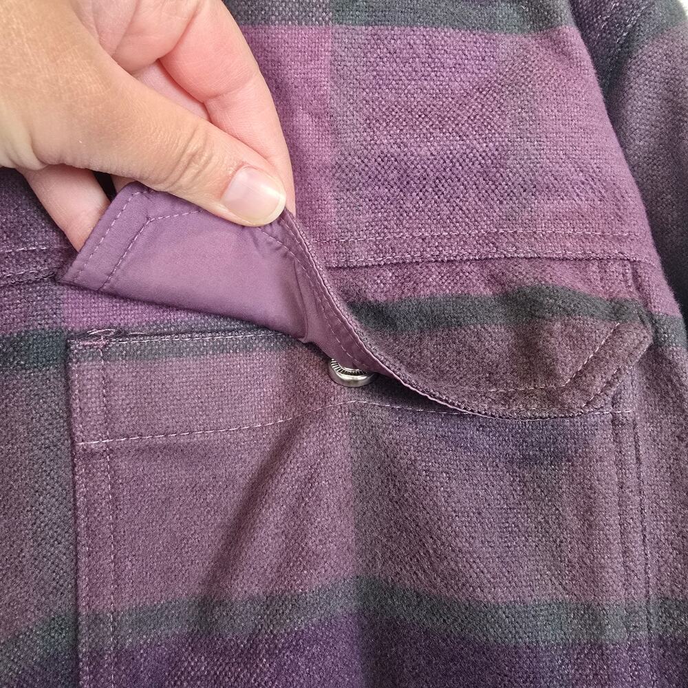 The North Face Womens Valley Flannel Shirt Size M Plaid Midnight Mauve Shacket - Picture 2 of 4